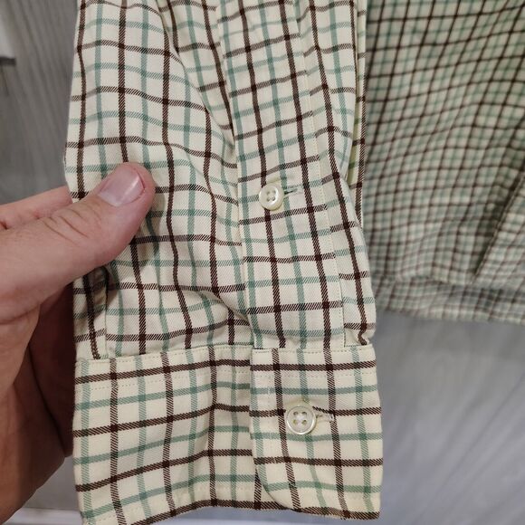 Ralph Lauren Button Down Checks Cream Green Red Yellow Classic Fit Size M Soft - Picture 4 of 9